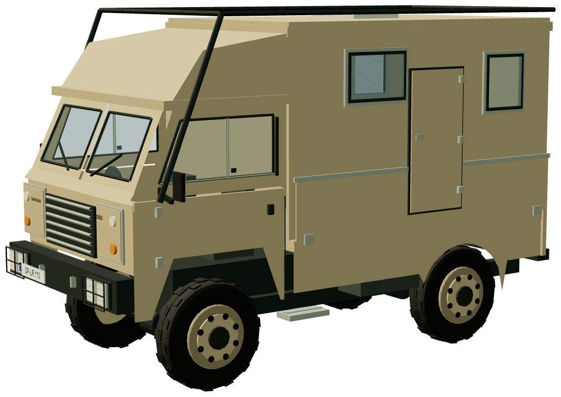 Santana 2000 Autocaravana — three-quarter view, registry 3D render