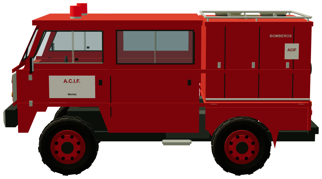 2000 FC Bomberos — side view, registry 3D render