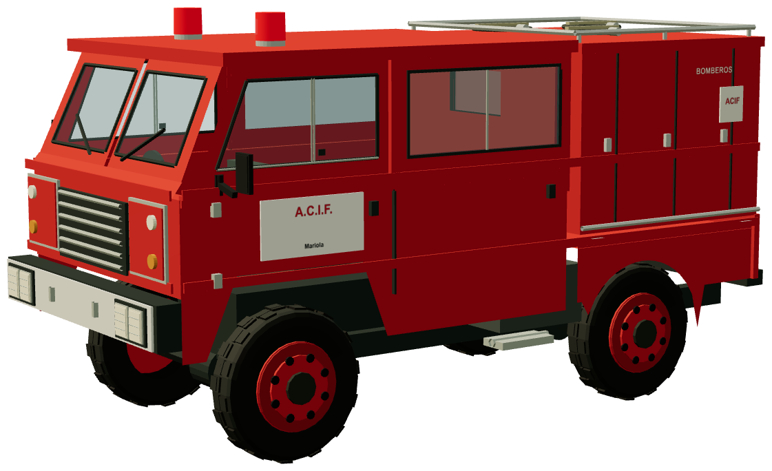 2000 FC Bomberos — three-quarter view, registry 3D render