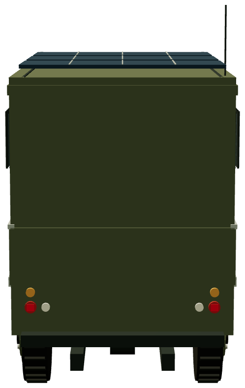 Santana 2000 FC Mobile Radio — rear view, registry 3D render