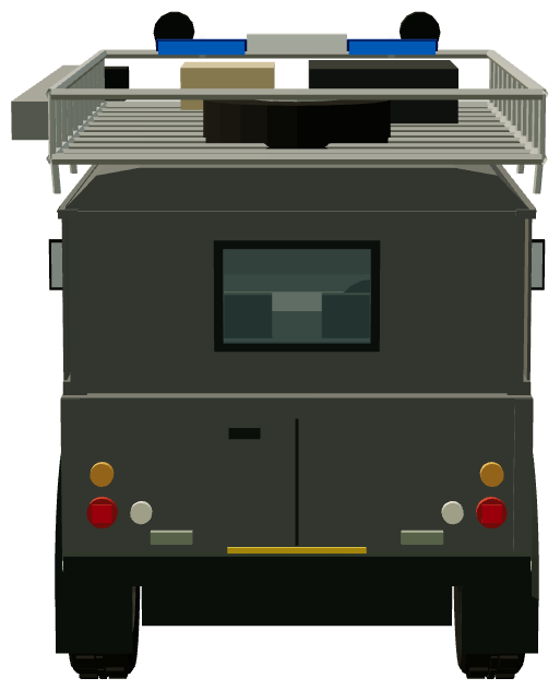 SARA Defender — rear view, registry 3D render