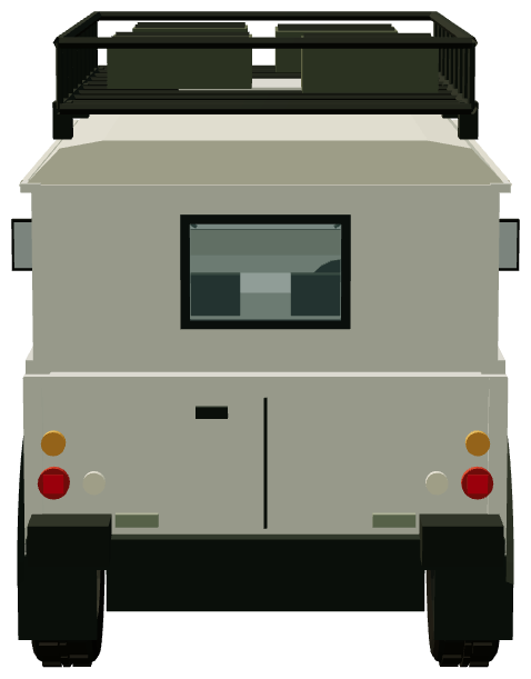 SBS White XD 110 — rear view, registry 3D render