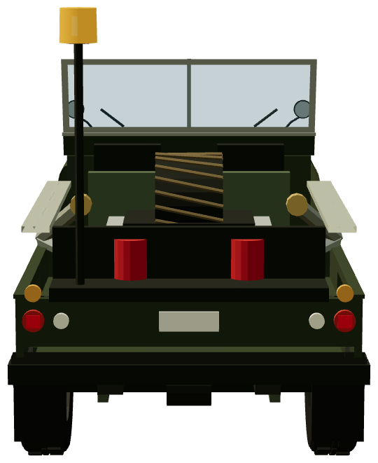 Scottorn Bushmaster Fire Tractor — rear view, registry 3D render