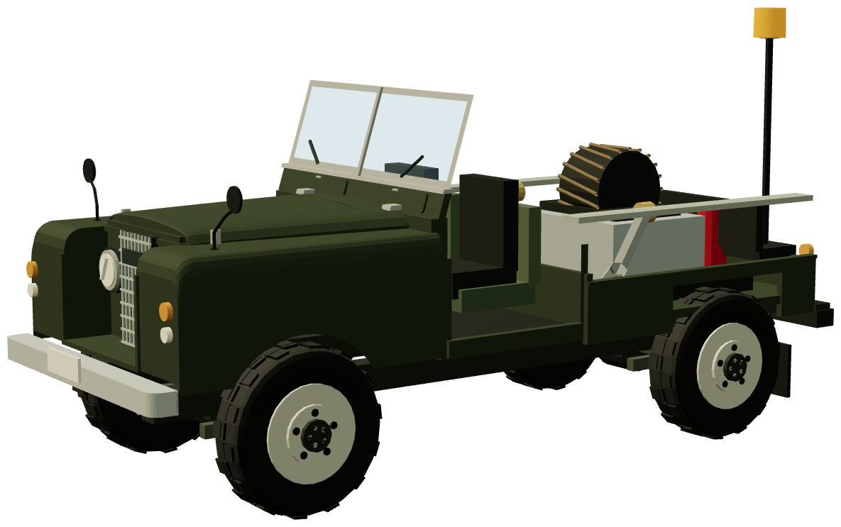 Scottorn Bushmaster Fire Tractor — three-quarter view, registry 3D render