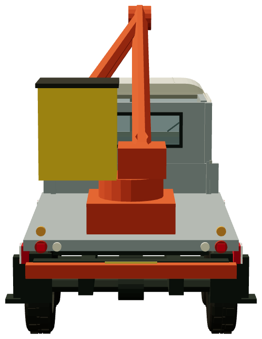 SEB Hotspur 6×6 Cherry Picker — rear view, registry 3D render