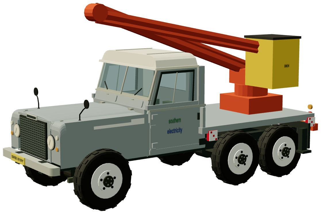 SEB Hotspur 6×6 Cherry Picker — three-quarter view, registry 3D render