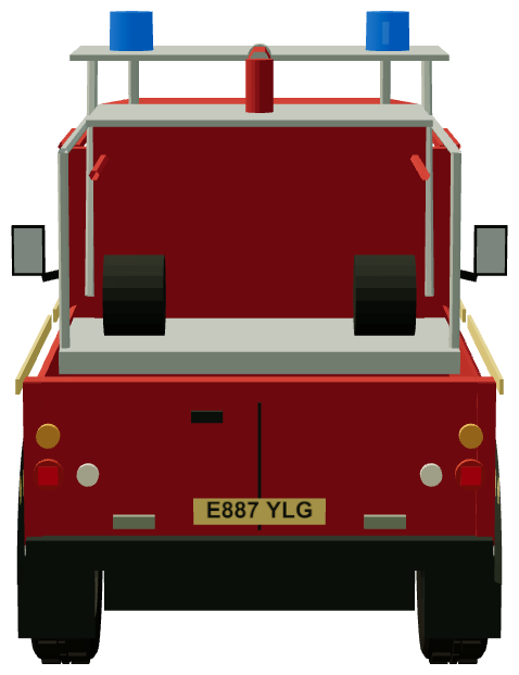 Sellafield Carmichael Hydrant Vehicle — rear view, registry 3D render
