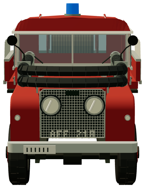 Series I Fire Tender — front view, registry 3D render