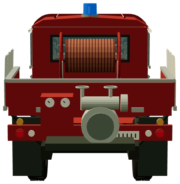 Series I Fire Tender — rear view, registry 3D render