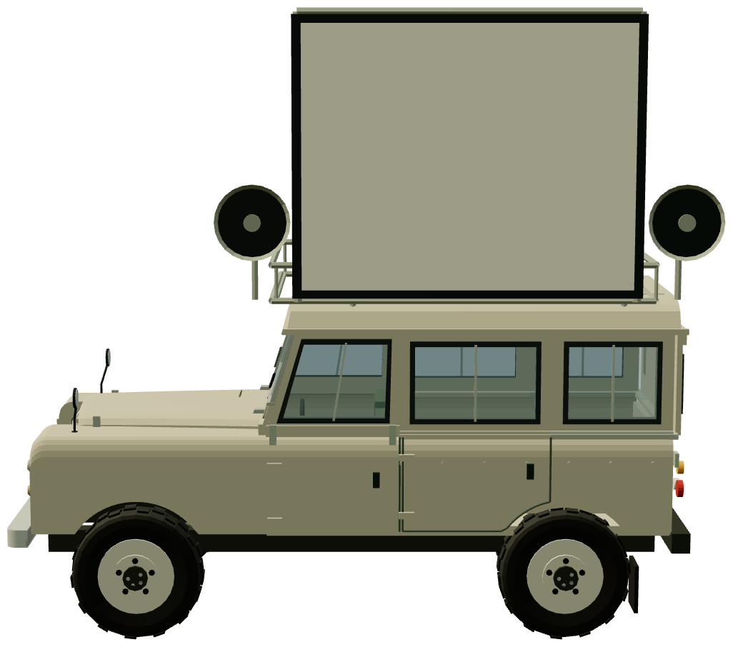 Series III Mobile Cinema — side view, registry 3D render