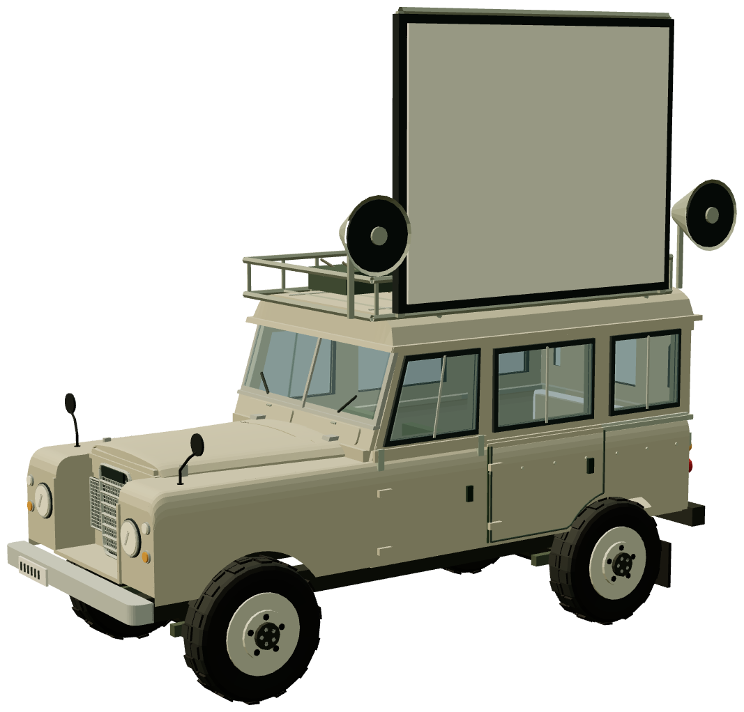 Series III Mobile Cinema — three-quarter view, registry 3D render