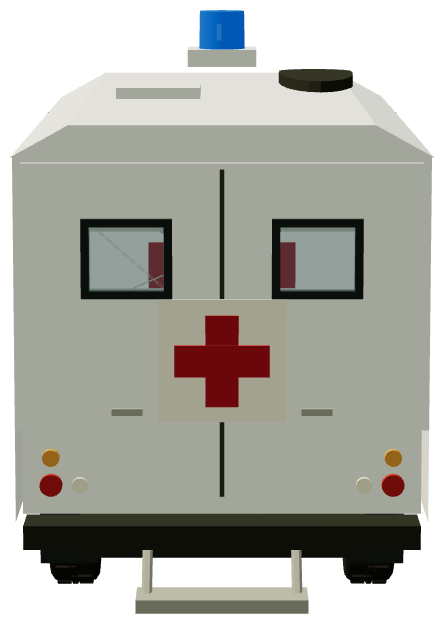 SFOR UN Pulse Ambulance (Bosnia) — rear view, registry 3D render