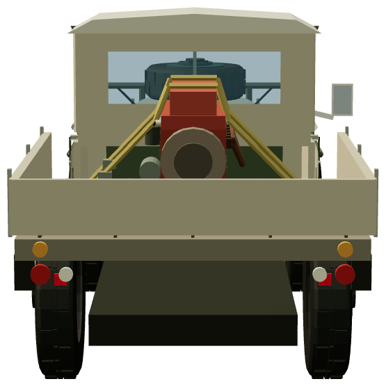 Shop Truck — rear view, registry 3D render
