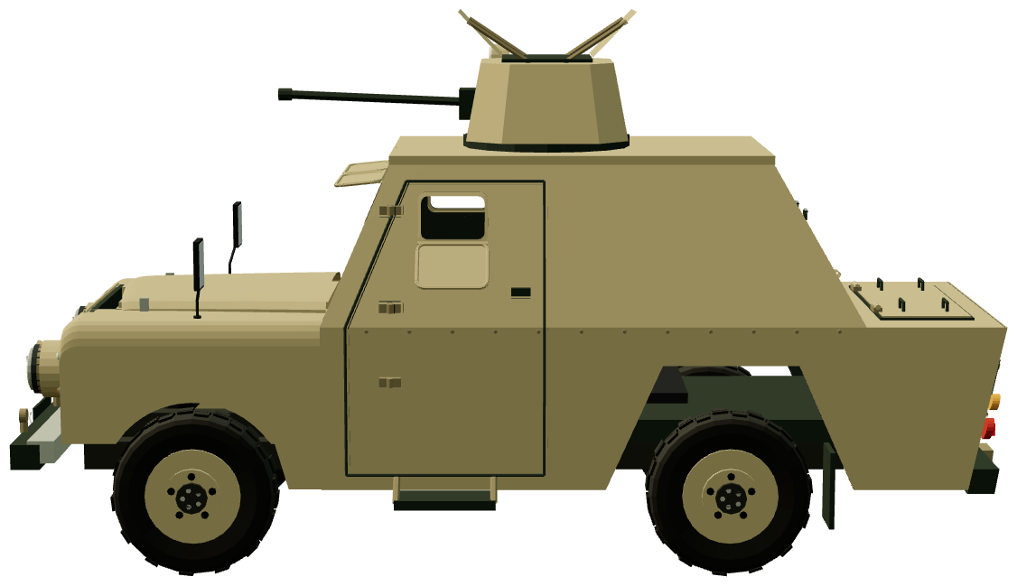 Shorland Mk 2 APC — side view, registry 3D render