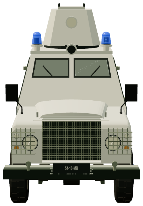 Shorland Mk 3 APC · Rijkspolitie — front view, registry 3D render