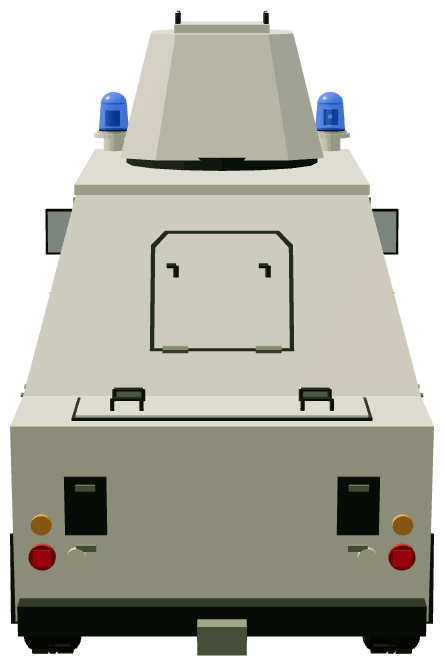 Shorland Mk 3 APC · Rijkspolitie — rear view, registry 3D render