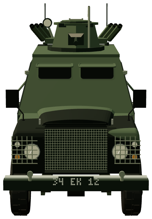 Shorland Mk 3 APC · UDR — front view, registry 3D render