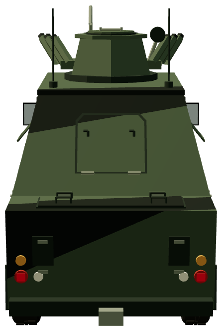 Shorland Mk 3 APC · UDR — rear view, registry 3D render