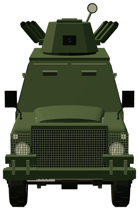 Shorland Mk 4 APC — front view, registry 3D render
