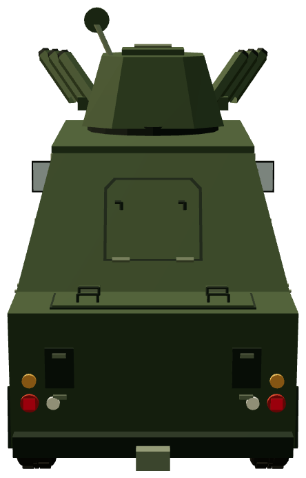 Shorland Mk 4 APC — rear view, registry 3D render