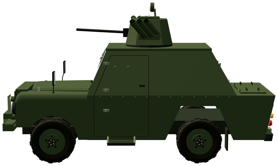 Shorland Mk 4 APC — side view, registry 3D render