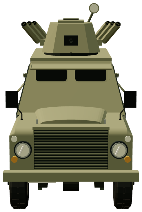 Shorland S51 APC — front view, registry 3D render
