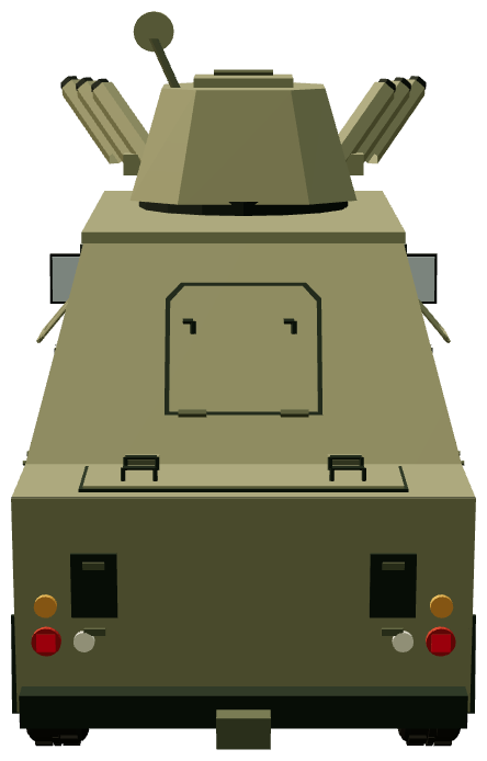 Shorland S51 APC — rear view, registry 3D render
