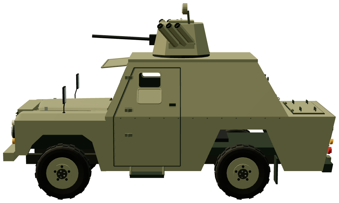 Shorland S51 APC — side view, registry 3D render