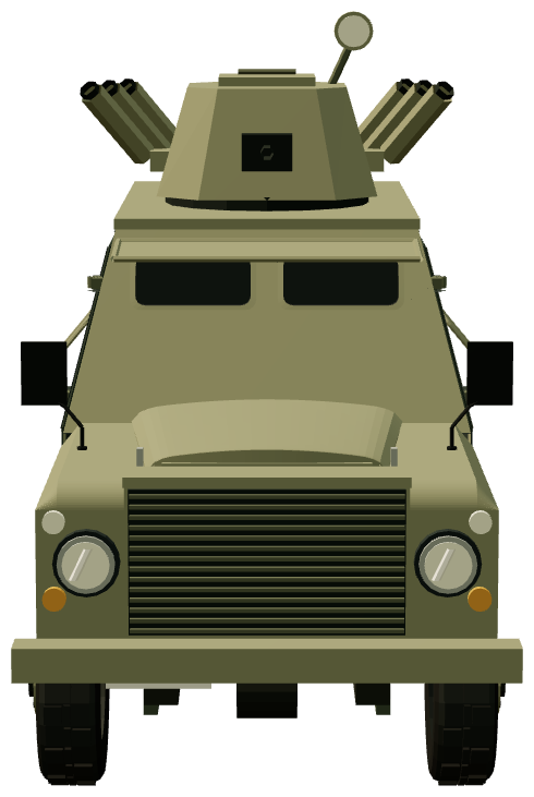 Shorland S52 APC — front view, registry 3D render