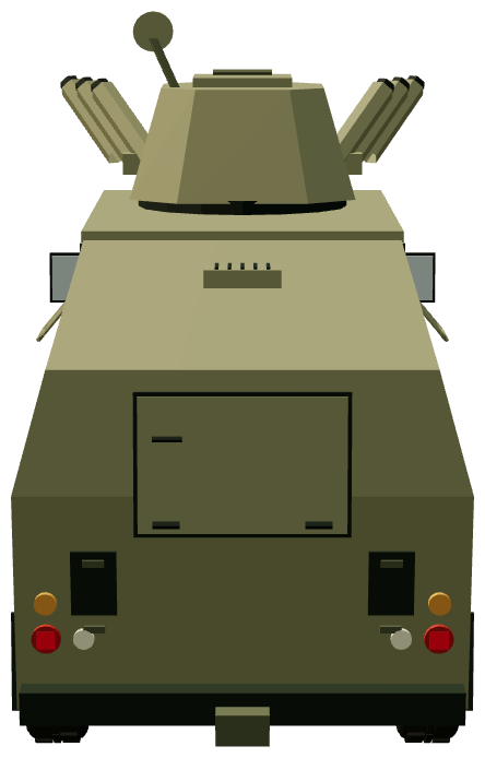 Shorland S52 APC — rear view, registry 3D render
