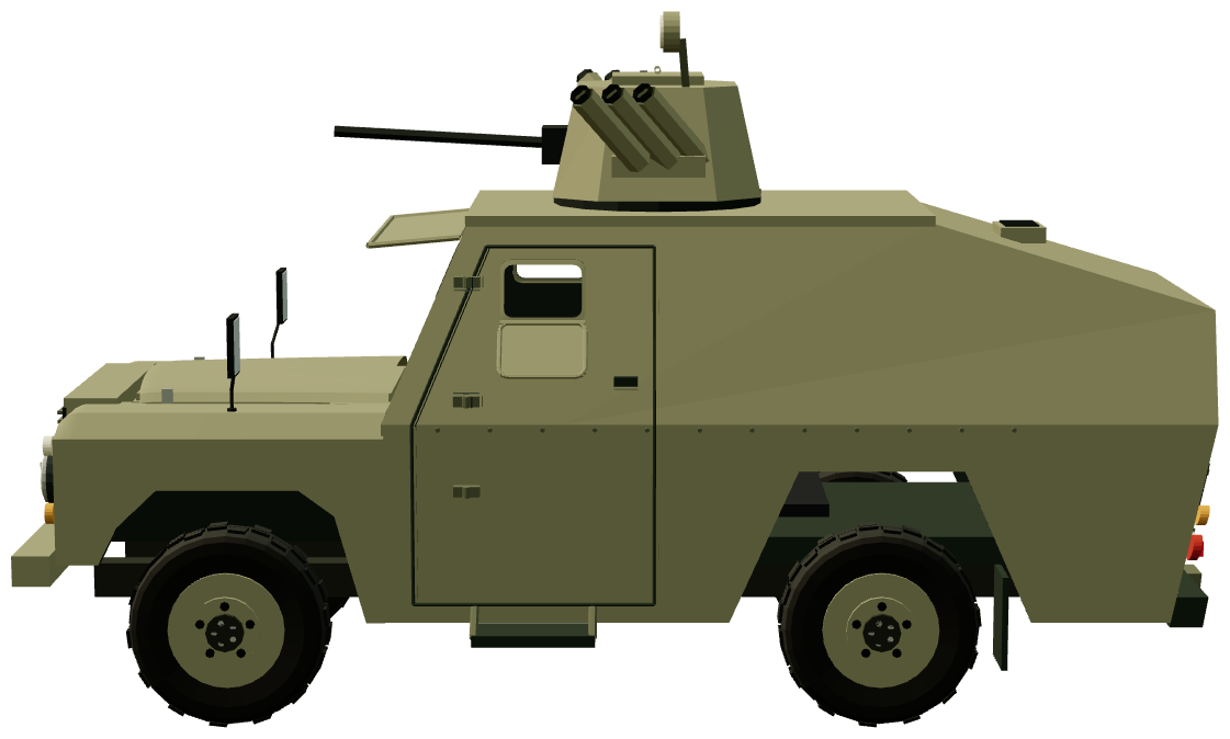 Shorland S52 APC — side view, registry 3D render