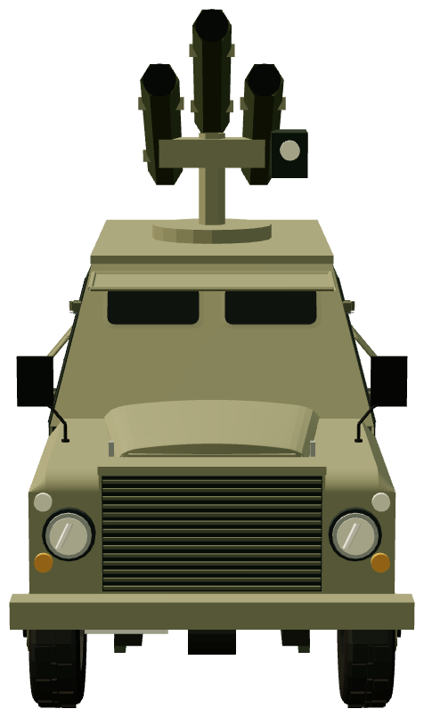 Shorland S53 Air Defence — front view, registry 3D render