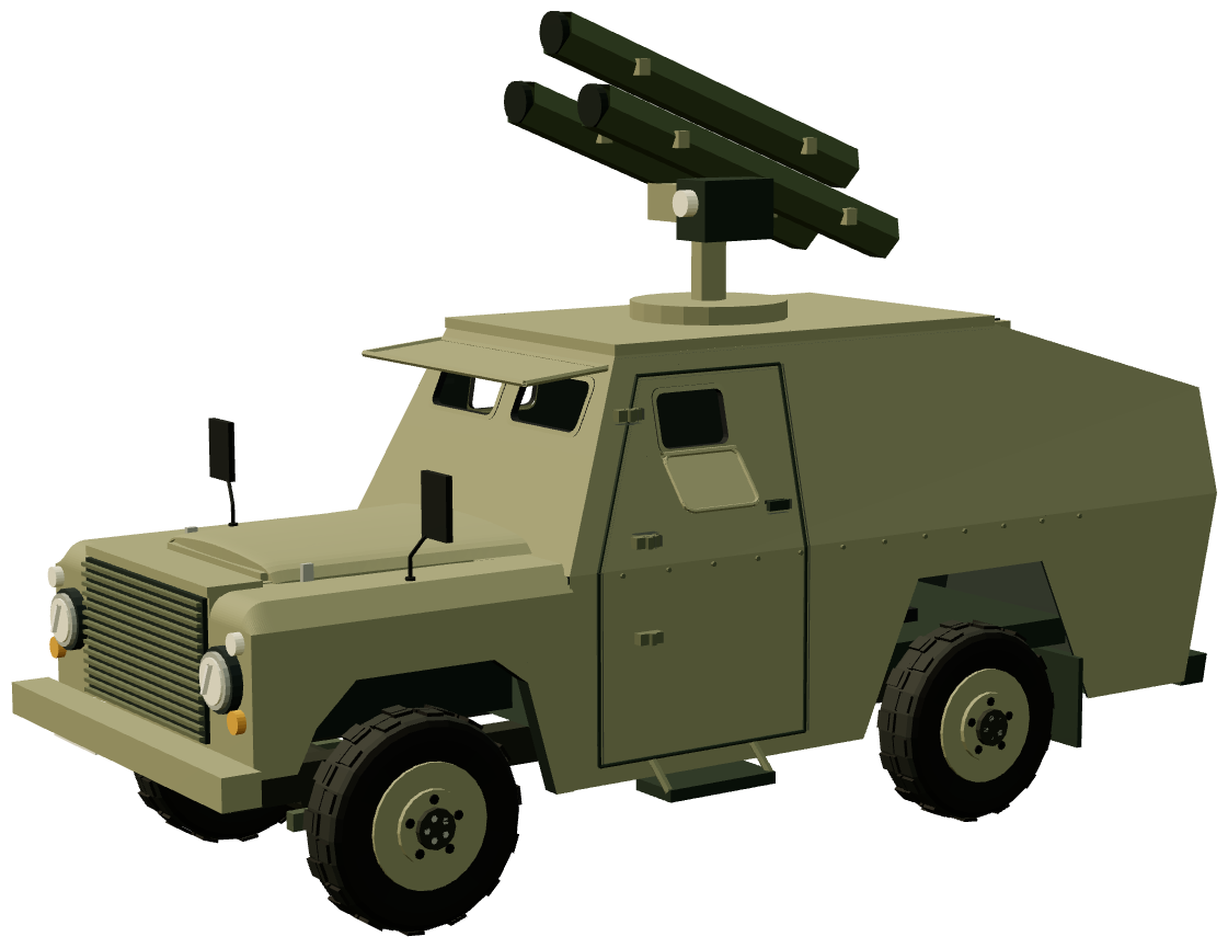 Shorland S53 Air Defence — three-quarter view, registry 3D render