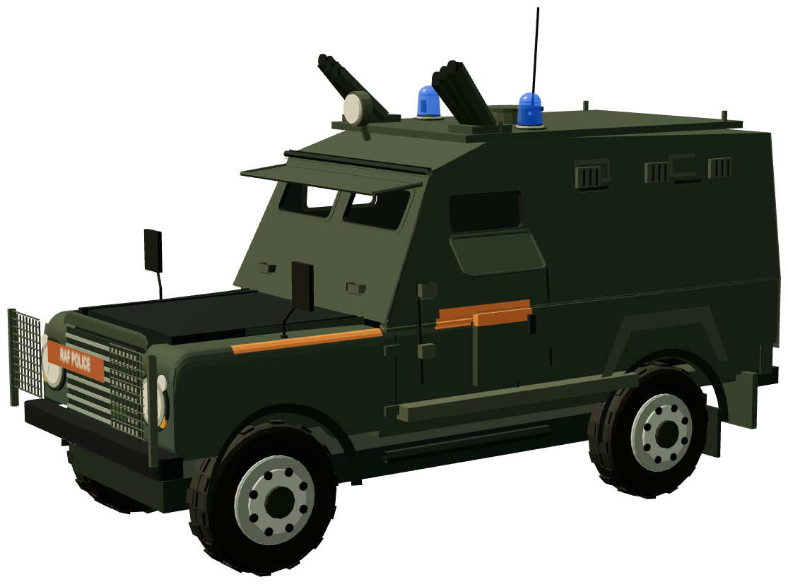 Shorland SB401 APV · RAF Police — three-quarter view, registry 3D render