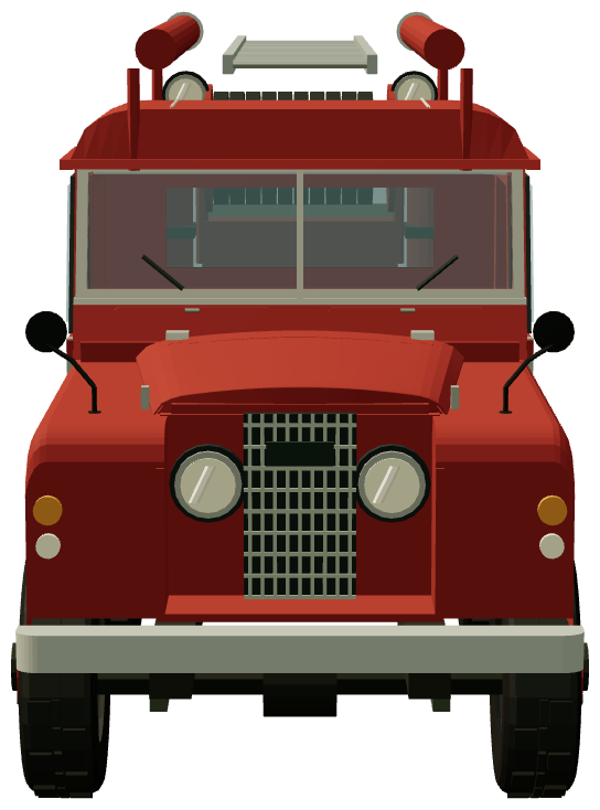 Snowy Mountains Hydro Fire Truck — front view, registry 3D render
