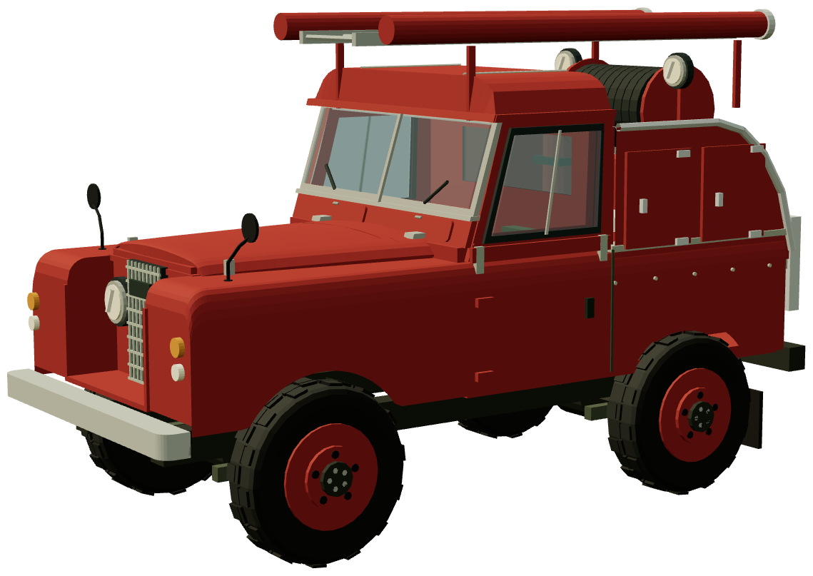 Snowy Mountains Hydro Fire Truck — three-quarter view, registry 3D render