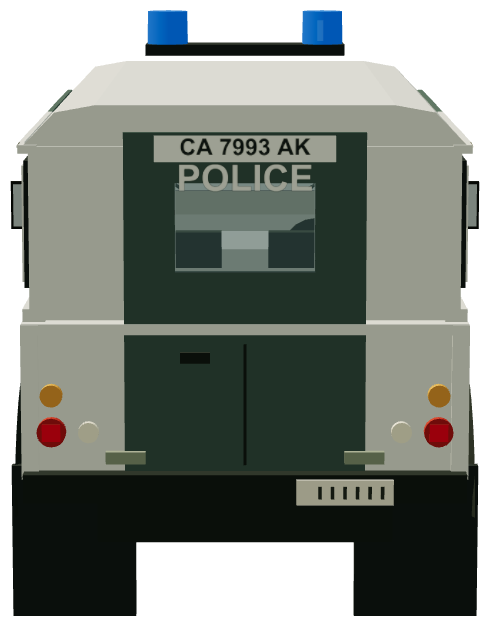 Sofia Police Defender — rear view, registry 3D render