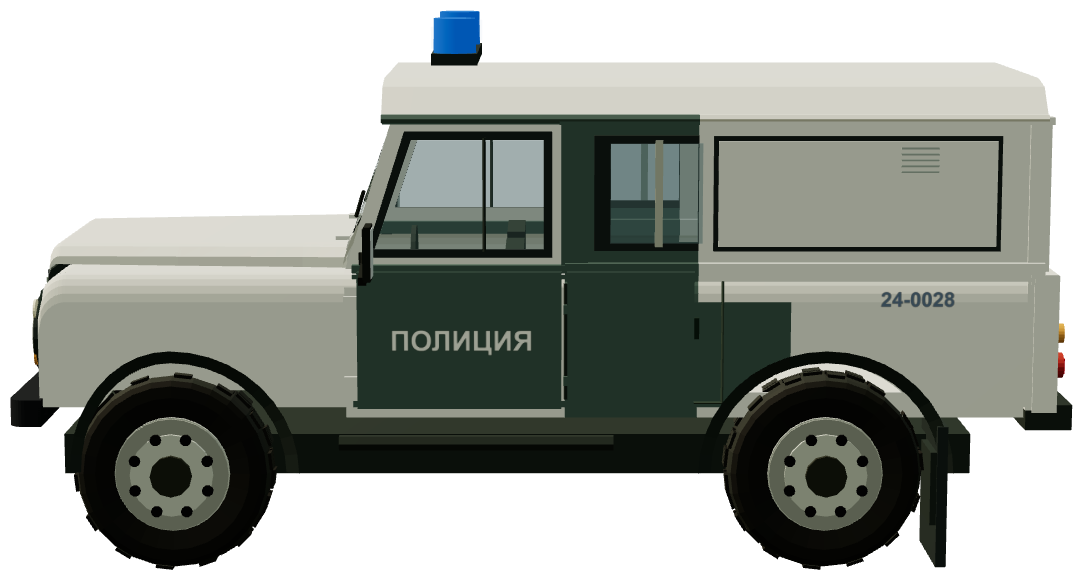 Sofia Police Defender — side view, registry 3D render