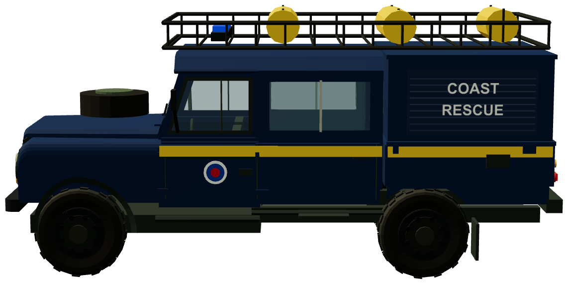 South Shields VLB Coast Rescue Defender 130 — side view, registry 3D render