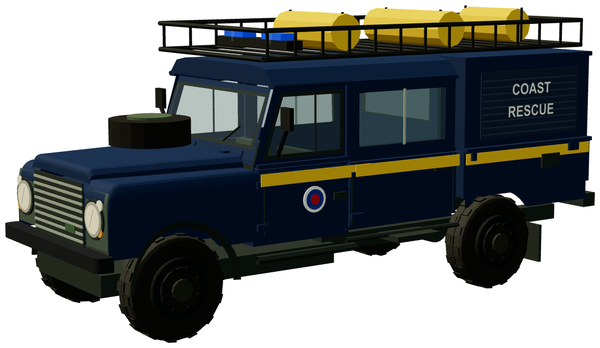South Shields VLB Coast Rescue Defender 130 — three-quarter view, registry 3D render