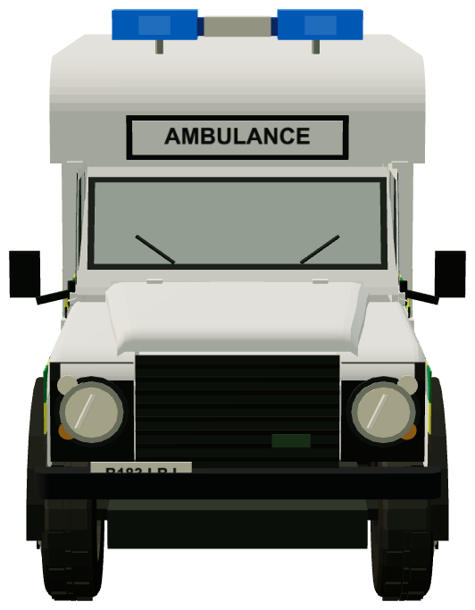 St John Ambulance One Ten B183 LBJ — front view, registry 3D render