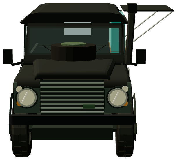 St Monans Ex-Army Land Rover Mobile Bar — front view, registry 3D render