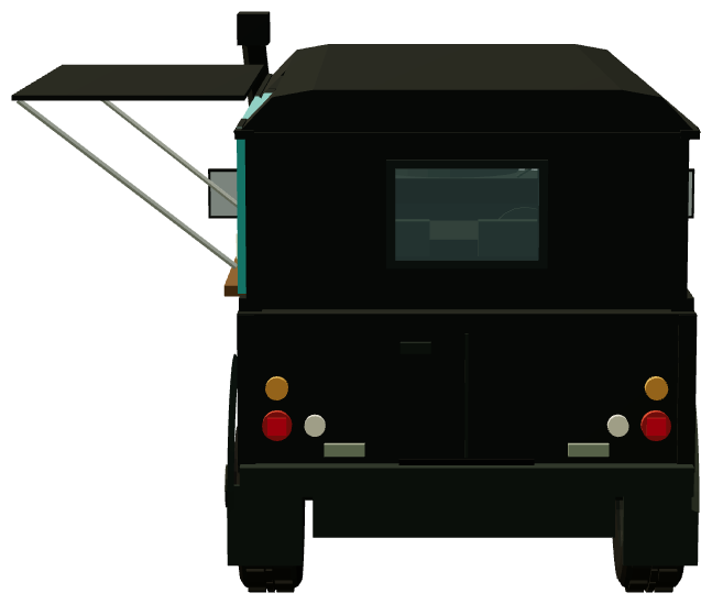 St Monans Ex-Army Land Rover Mobile Bar — rear view, registry 3D render