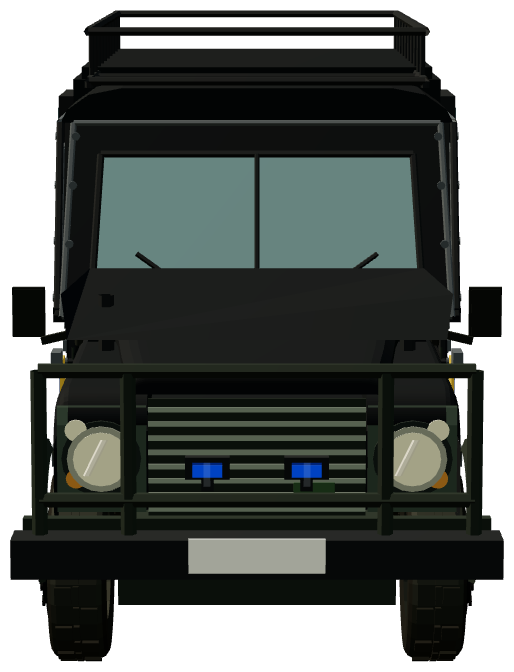 Staffordshire Police Armoured Defender 110 — front view, registry 3D render