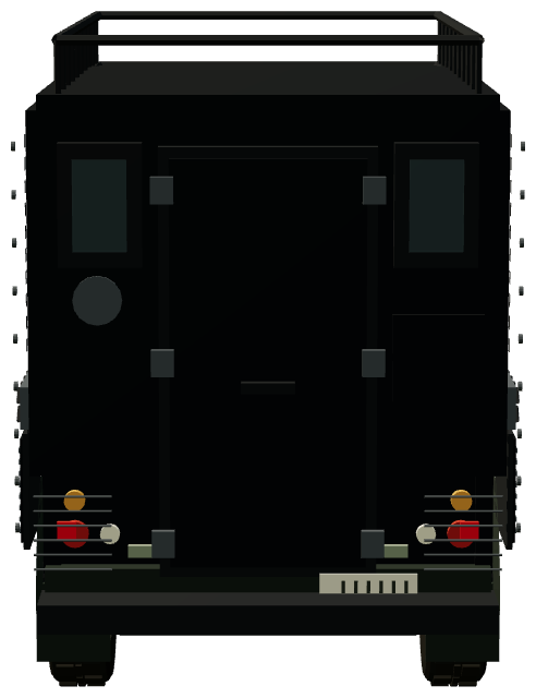 Staffordshire Police Armoured Defender 110 — rear view, registry 3D render