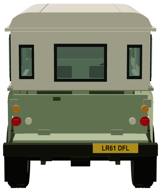 Series III Stage 1 V8 — rear view, registry 3D render
