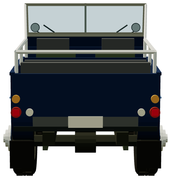 State III Royal Review Land Rover — rear view, registry 3D render