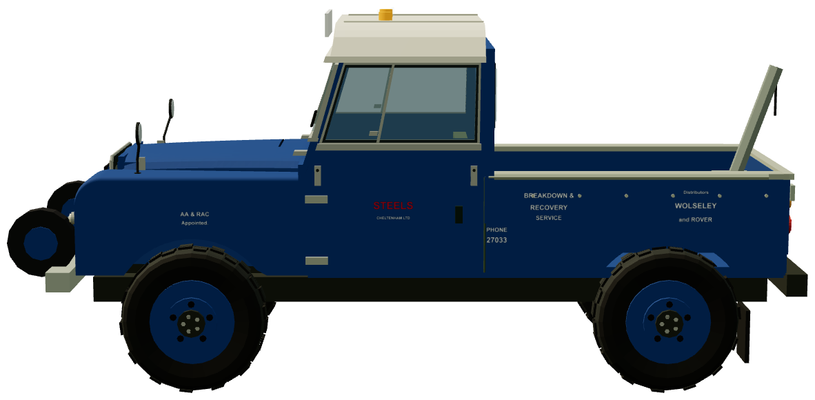 Steels of Cheltenham Series I 107 Breakdown Truck — side view, registry 3D render