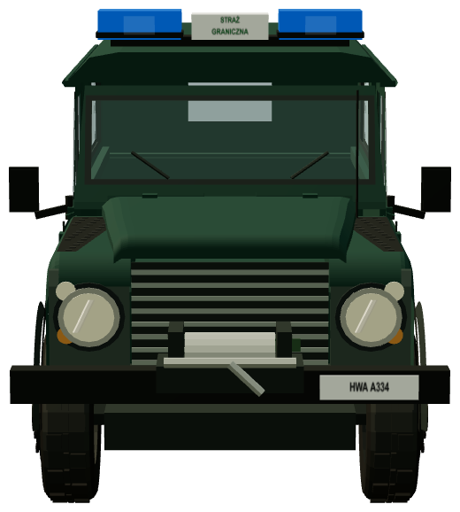 Straż Graniczna Defender 110 — front view, registry 3D render