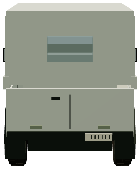 Taurus armoured Defender — rear view, registry 3D render